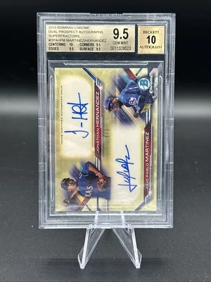 2019 Bowman Chrome Dual Pros. Auto Superfractor Martinez/Hernandez 1/1 BGS 9.5 - Image 1 of 2
