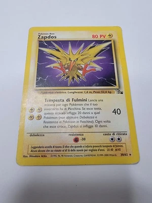 Pokémon TCG Zapdos 30/62 Rare Fossil Set Italian Language Moderate Play - Image 1 of 4