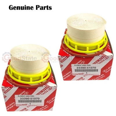 Genuine Toyota LandCruiser VDJ76 VDJ200 1VD 4.5 Diesel V8 Fuel Filter Pack x2 - Image 1 of 4