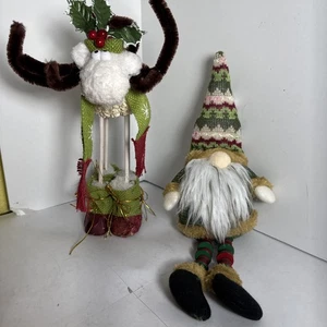 Christmas Gnome Shelf Sitter With Reindeer Sheep 12” an 13” - Picture 1 of 19