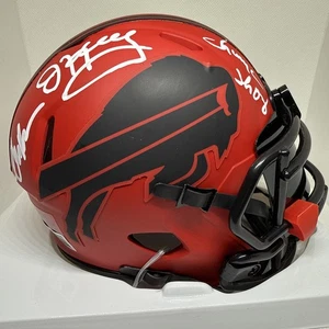CASCO DE VELOCIDAD JIM KELLY THURMAN THOMAS ANDRE REED TRIPLE FIRMADO BUFFALO BILLS - Imagen 1 de 14
