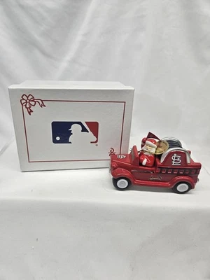 2020 Danbury Mint St Louis Cardinals Ceramic Ornament FESTIVE FIRETRUCK IOB - Image 1 of 4