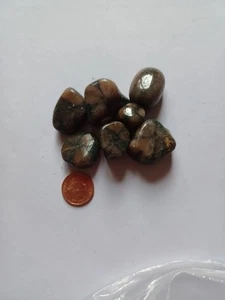 Chiastolite crystal tumble stones x7 pieces with free gift bag and info sheet - Picture 1 of 5