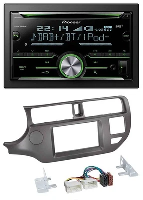 Pioneer Bluetooth MP3 DAB 2DIN USB CD Autoradio für Kia Rio UB 11-14 anthrazit - Bild 1 von 4