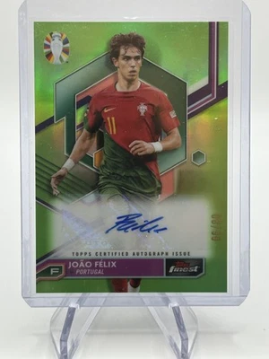 2023 Mejor UEFA EURO 2024 João Félix Autógrafos Verde Neón Refractor #/99 Foto 1 de 2