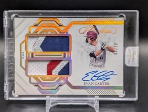 2023 Panini Flawless Baseball Rookie Dual Patch Auto Gold Holo Evan Carter #/10 - Picture 1 of 2
