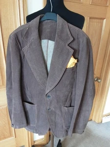Burton Vintage 60s 70s Mod Style Brushed Cotton Brown Jacket Medium - Picture 1 of 18