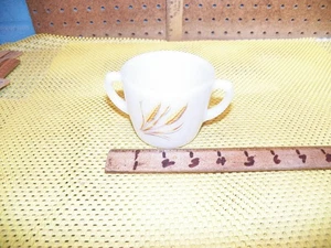 Vintage FIRE KING Milk Glass Wheat Pattern Sugar Bowl - Picture 1 of 4