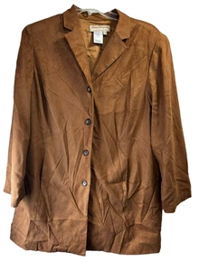 Norm Thompson Women's Brown Flannel Blazer - Size: 2XL - Color: Brown - Picture 1 of 5