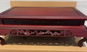 Vintage Japanese Bonsai Display Wooden Stand KADAI Pierced Carving Rosewood 18.8 - Picture 1 of 15