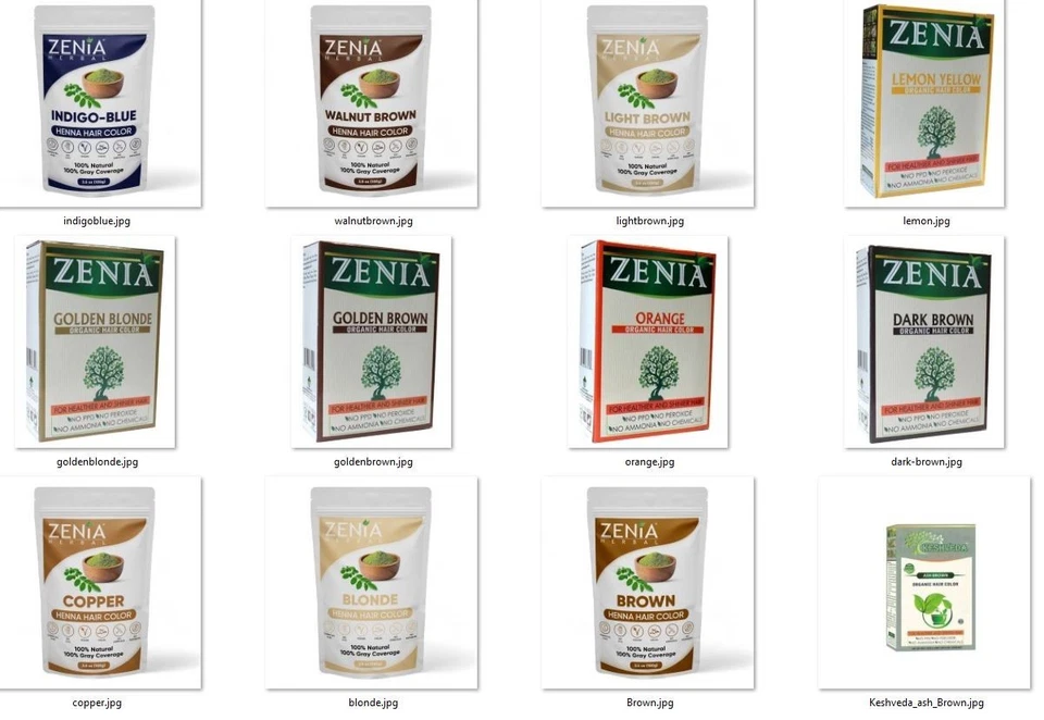 Zenia Organic Henna Hair Color Dye Unisex 100% Chemical Free 100 grams (3.5oz) - Image 1 of 1