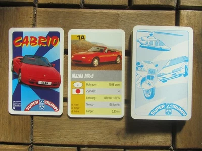FX Schmid CABRIO Autoquartett - 50024.8 - 1991 - komplett - Mazda MX5, BMW Z1 - Bild 1 von 4