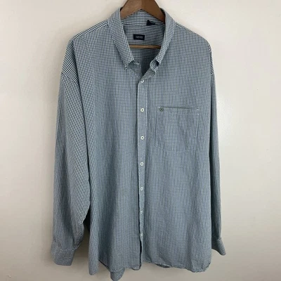 IZOD Shirt Mens 3XLT Tall XXXL Green & Purple Plaid Long Sleeve Button Down - Image 1 of 4