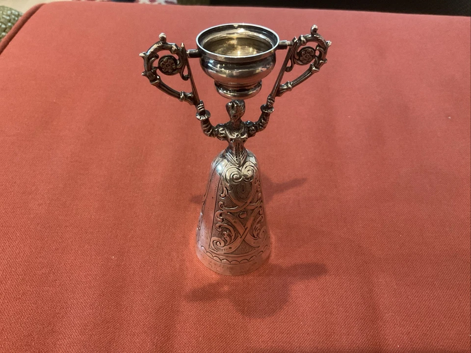 Taza nupcial de boda de plata fina rara antigua de .800 Foto 1 de 4