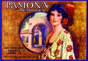 San Fernando Ramona Memories Senorita Zitrone Zitrus Obstkiste Etikett Kunstdruck - Bild 1 von 1