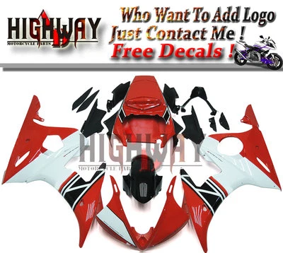 Fairing Bodywork Kits New ABS Set for Yamaha YZF-R6 YZF600 R6 05 White Red Black - Imagem 1 de 4
