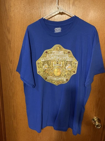 WWE Legends Ric Flair WCW big gold belt T-shirt Large XL 16x World Champion Cover