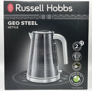 Russell Hobbs GEO STEEL Wasserkocher  1,7 L  2400 W  Edelstahl  Anti-Kalk Filter - Bild 1 von 6