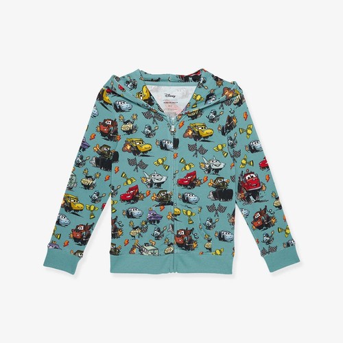 ALEXANDER MCQUEEN NUOVO 2t Posh Peanut Disney Pixar Cars bambù spugna cerniera felpa con cappuccio giacca fulmine