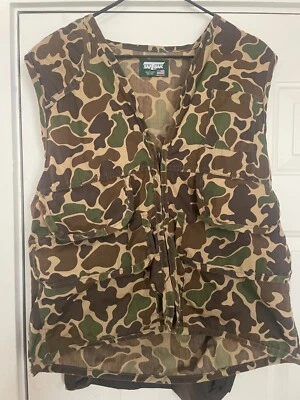 Vintage 1980's SafTbak Made In USA Duck hunter camo Vest sz 42 - Image 1 of 4