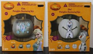 ELSA & OLAF PUMPKIN PUSH-INS Disney Frozen Queen Halloween Easy Decorating Kids