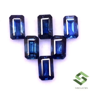 Zaffiro blu naturale 2,49 CTS taglio ottagonale 5x3 mm lotto 06 pezzi pietre preziose sfuse - Foto 1 di 6