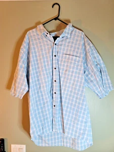 walnut creek short sleeve polo 4xl blue and white square pattern - Picture 1 of 5