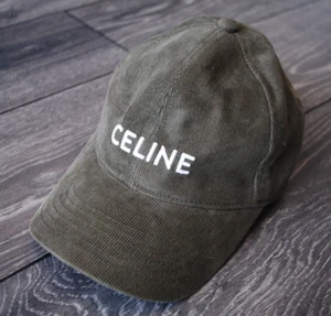 CELINE PARIS LOGO-EMBROIDERED VELVET BASEBALL CAP SIZE MEDIUM MADE IN FRANCE - Picture 1 of 14