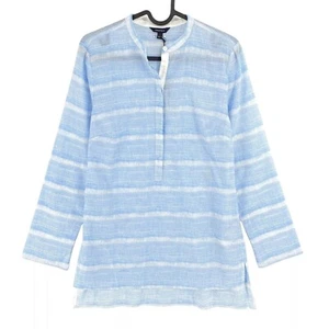 NAUTICA Women Light Blue Striped 100% Cotton Flared Shirt Size XS - Picture 1 of 12
