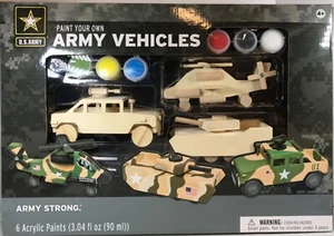 Master Pieces Paint Your Own US Army Vehicles - with 6 Acrylic Paint and Brushes - Picture 1 of 10