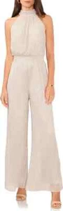 Vince Camuto Women's Sleeveless Tie Halter Metallic Jumpsuit SIZE M NEW - Picture 1 of 4