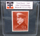 Adolf Hitler 1941 Seconde Guerre mondiale 52e anniversaire timbre Troisième Reich nazie Allemagne neuve de prix neuf Pfennig