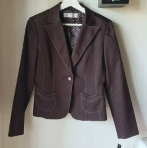 TAHARI Arthur S Levine Womens Brown Suit Blazer Pockets Lined Stretch Size 4 NWT - Picture 1 of 9