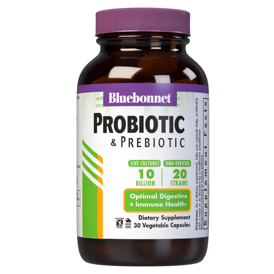 Bluebonnet Probiotic & Prebiotic 10 Billion Cfu 30 Veg Capsules - Image 1 of 4