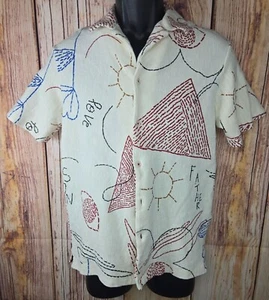 Zara Boys Art Print Button-Up Shirt Size Medium - Picture 1 of 6