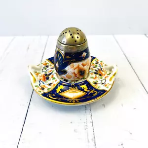 Antique 19th Century Japanese Porcelain Imari-Style Shaker & Stand Blue & Gold - Bild 1 von 11
