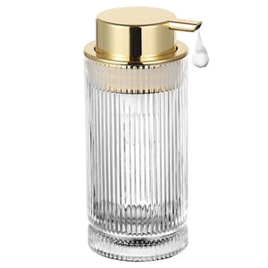 Glass Foam Soap Dispenser Refillable Foaming Dispenser With Gold Pump Foam Hand - Picture 1 of 9