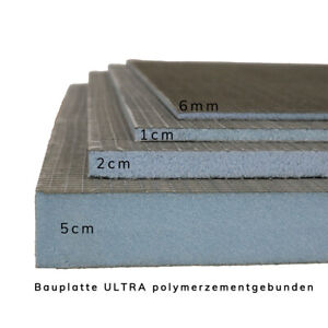 Bauplatte EASY 120cm x 60cm x 0,6cm SET mit 10 Stück XPS Platten Fliesenplatten