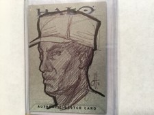 Halo XBOX Trading Card 2007 Topps Otto Dieffenbach Sketch RARE 1/1 Sgt Johnson
