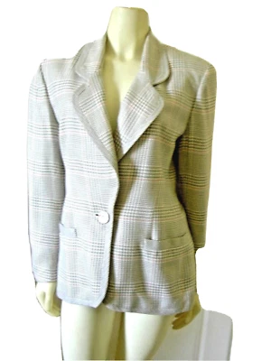 AUTÉNTICO VESTIDO BLAZER FORRADO CHRISTIAN DIOR MUJER 2 BOTONES CUADROS LISOS Foto 1 de 4