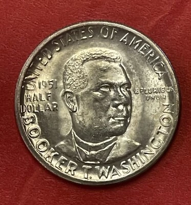 1951 P  Booker T Washington BTW Silver Commemorative Half Dollar, Gem Unc. - Image 1 of 2