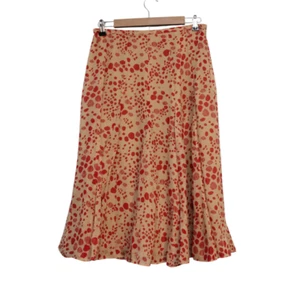 Vintage Y2K Midi Skirt Size 8 Valerie Stevens 100% Silk Artsy Boho Ruffle Retro - Picture 1 of 7