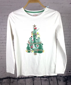 Camicia di Natale Cat & Jack Taglia Small 4/5 Bambina Bianco Pinguini Albero (X12) - Foto 1 di 10