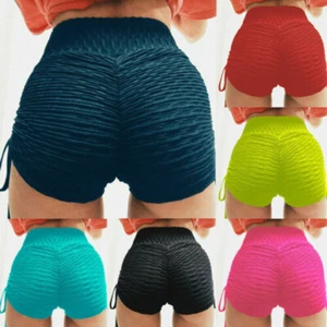 Women Yoga Shorts Pants Booty Butt Lift Leggings Gym Sports Push Up Fitness Pant - Picture 1 of 47