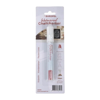 Kreidemarker wasserfest 6 mm Spitze – 1 weißer Marker in Blisterkarte für Nac... - Bild 1 von 3