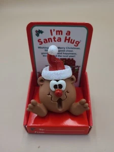 Vtg "I'm a Santa Hug" The Hug Factory Collectible Figure Christmas 1996 With Box - Picture 1 of 4