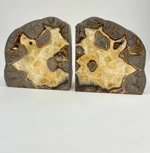 Septarian Dragon Stone Geode Natural Rock Crystal Specimen Bookends 15 Lbs - Picture 1 of 10