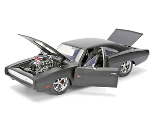 1970 Dodge Charger R/T 1:24 Diecast Car – Matte Black – Jada Toys Fast & Furious - Picture 1 of 5