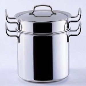 Miyazaki Seisakusho GEO Pasta Pot 21cm GEO-21P 6.8L Stainless Steel IH Japan - Picture 1 of 9