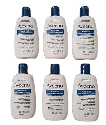 ( LOT OF 6 ) Aveeno Anti-Itch CONCENTRATED LOTION 4 fl oz / 118 mL • EXP : 03/26 - Image 1 of 4